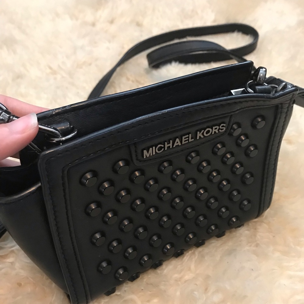 Michael Kors black studded crossbody